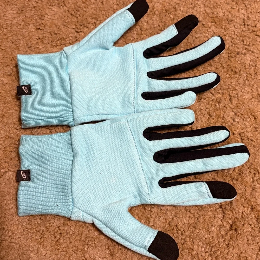 Nike Sky Blue and Black Gloves